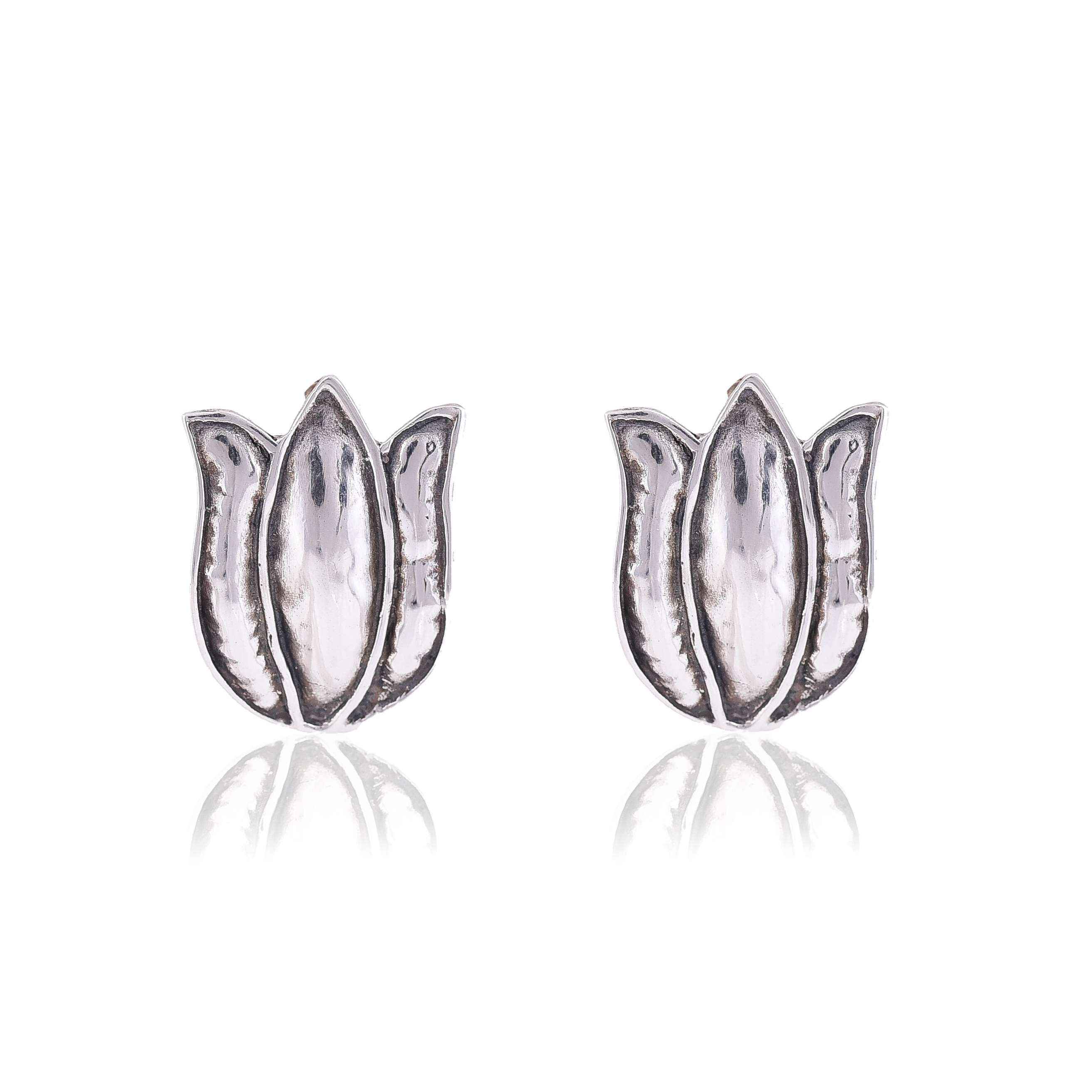 Sterling Silver Lotus flower Stud earring :SKU5807